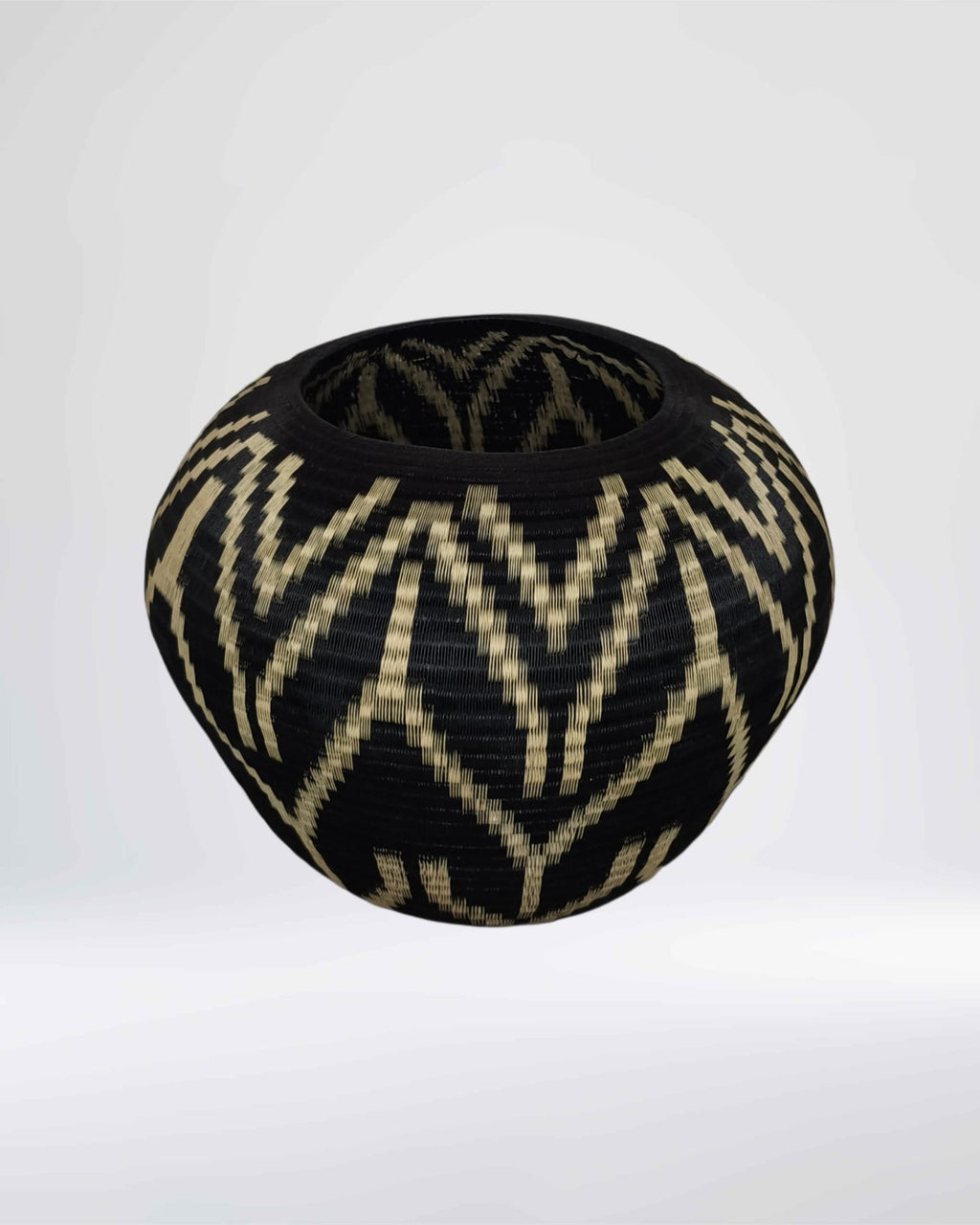 Bowl Werregue Noir/Blanc 30 cm — Fibre de Werregue (Pièce unique)