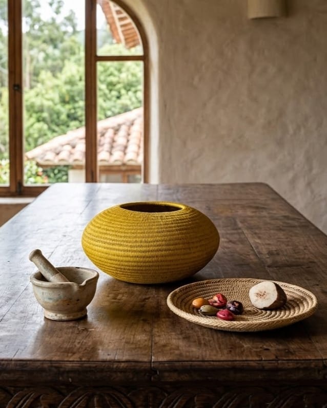 Bowl Werregue Jaune 15 cm — Fibre de Werregue (Pièce unique)